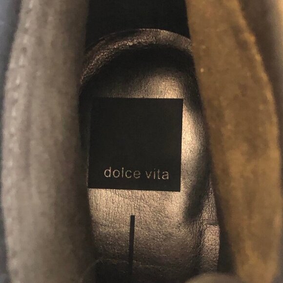 New DOLCE VITA Blue Suede Ankle Boots Lace-up Faux Shearling 11 MSRP $185 - Picture 6 of 7